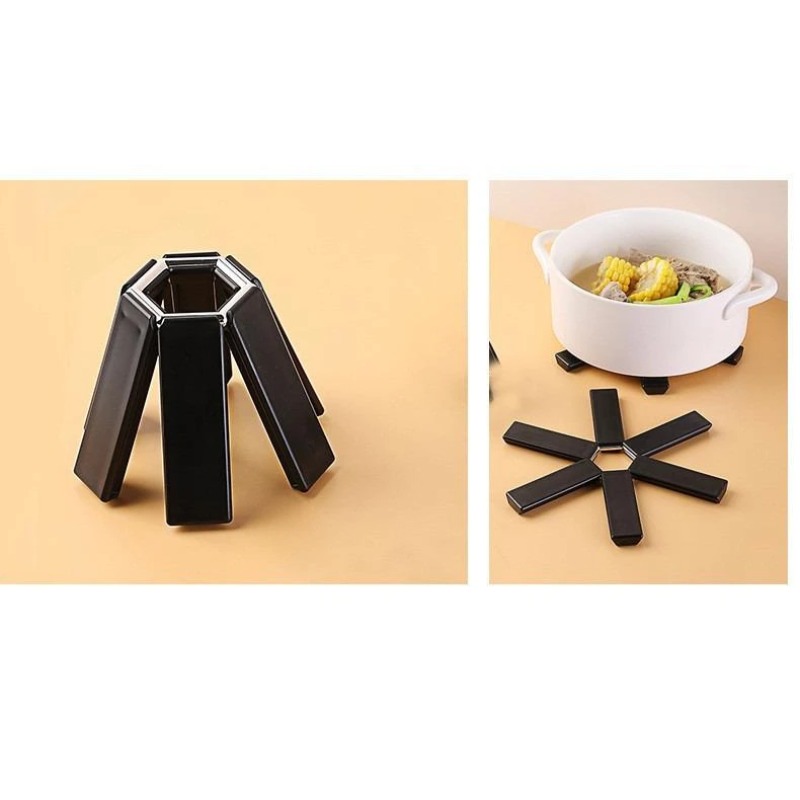 Sklopivi Set Podloga za Kuhinju: Kreativna Podloga za Toplotnu Izolaciju, Plastični Držač za Šerpe, Podloga za Zdelice i Tanjire za Sto | Izdržljiva i Praktična za Upotrebu na Stolu