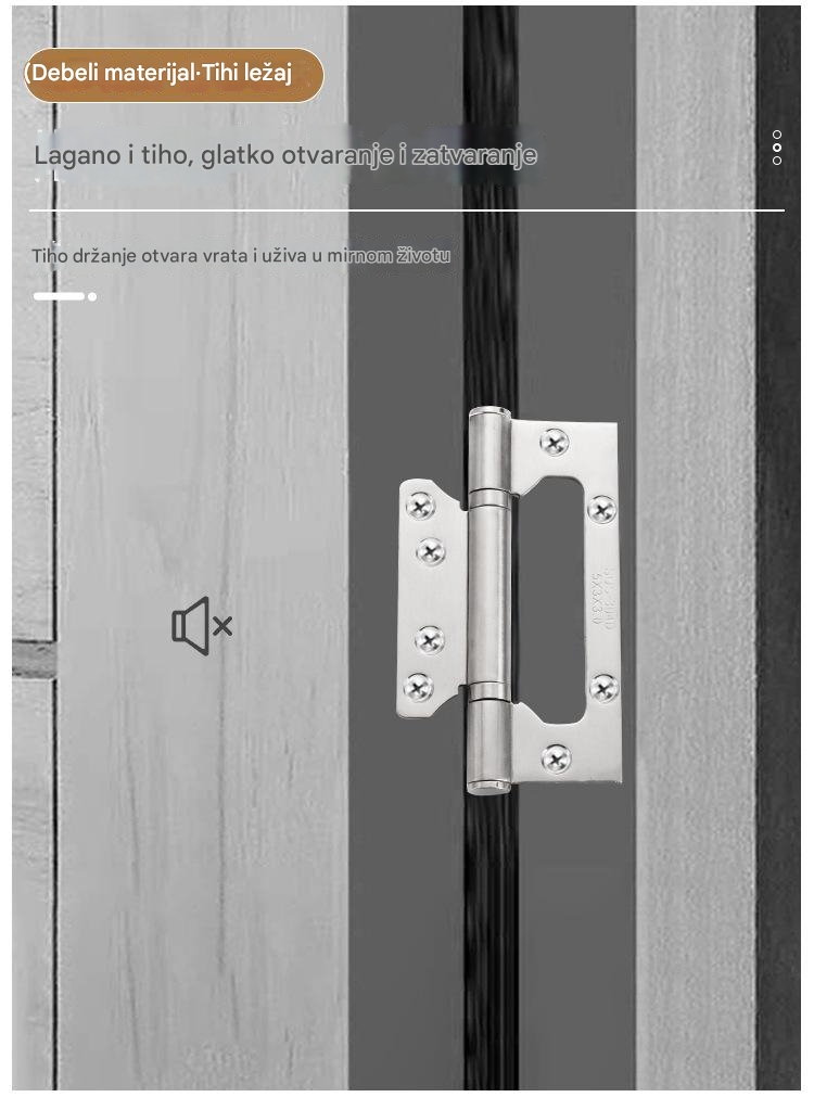 Šarke za vrata od nerđajućeg čelika - Teške šarke otporne na rđu za nameštaj i ormare sa poliranom završnom obradom, ugradnja u ravni, skriveni dizajn za drvena vrata, ormare, garderobe - Jednostavna instalacija sa uključenim šrafovima