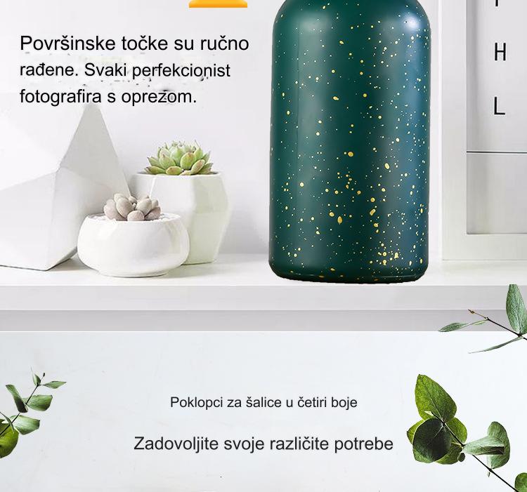 Prazna staklena boca dizajnirana da izgleda kao porcelan, pogodna za penu za dezinfekciju ruku, šampon za kupatilo ili gel za tuširanje, sa dozatorom na pritisak