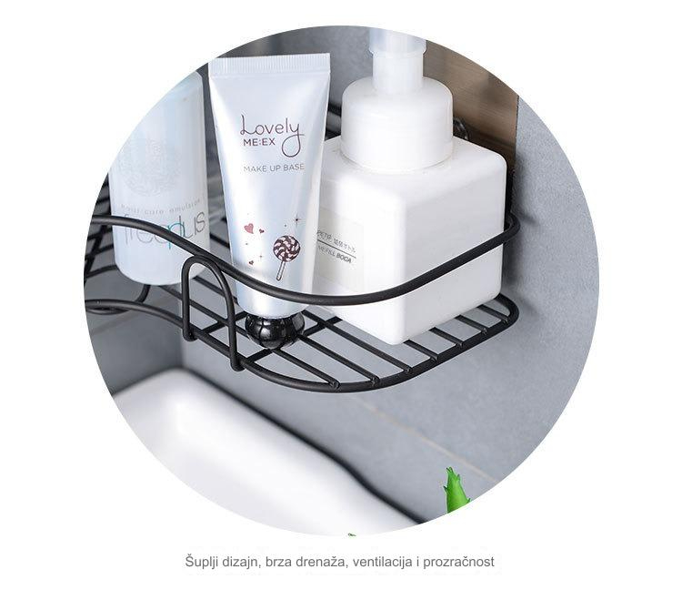 Samolepljivi Multifunkcionalni Tripod Zidni Nosač za Odlaganje - Organizator za Kupatilo, Kuhinju i Toalet koji Štedi Prostor sa Podesivim Policama, Bez Bušenja, Čvrst Moderan Dizajn za Peškire, Toaletne Potrepštine, Kozmetiku i Sredstva za Čišćenje - Idealan za