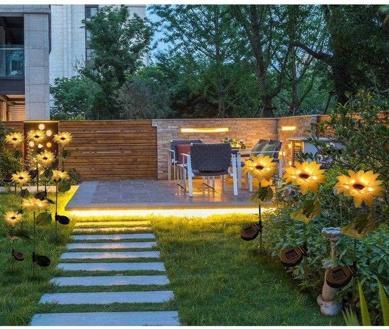 Sunflower Spoljne LED Svetiljke - Plug-and-Play Baštenske Svetiljke, Izdržljiva Plastika za Jednostavnu Montažu, za Dvorište, Stazu, Pristupni Put (Bez Potrebe za Ožičenjem)