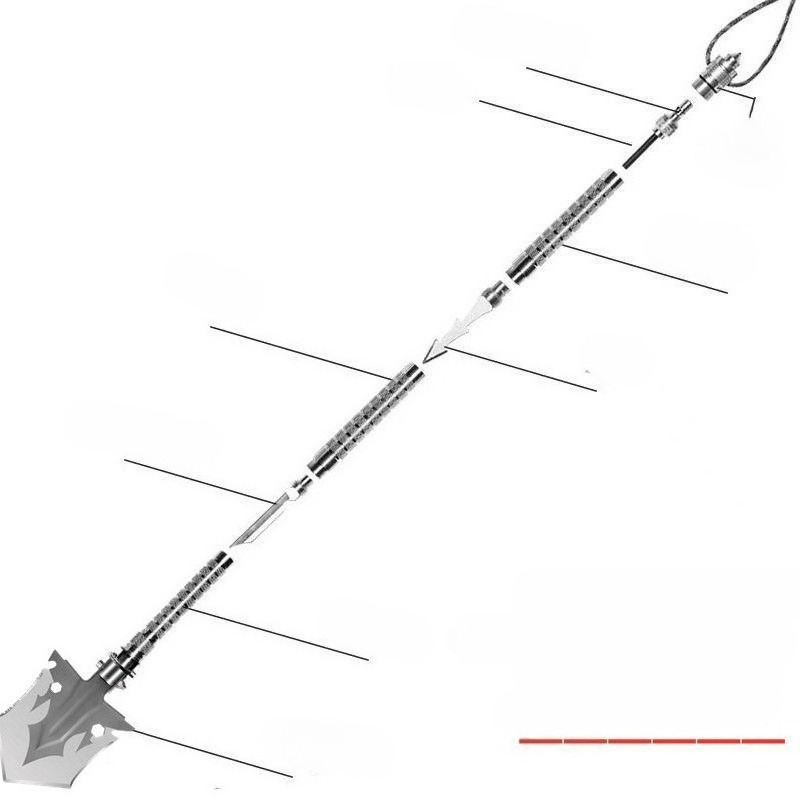 Sklopiva višenamenska inženjerska lopata - Izdržljiva kompaktna lopata pogodna za kampovanje, pecanje, preživljavanje u prirodi, vojnička lopata sa prenosivim kopanjem za S i