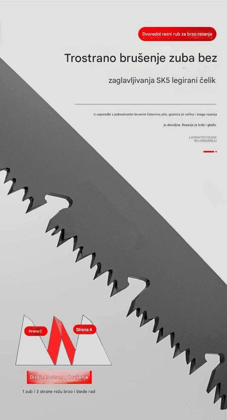 Ručna sklopiva testera za sečenje drveća, drveta i biljaka - robusna sklopiva oštrica za baštu sa plastičnim/metalnim delovima, prenosiva motorna testera za DIY, uređenje dvorišta, pripremu ognjišnog drveta (za efikasno sečenje ognjišnog drveta) - idealna za