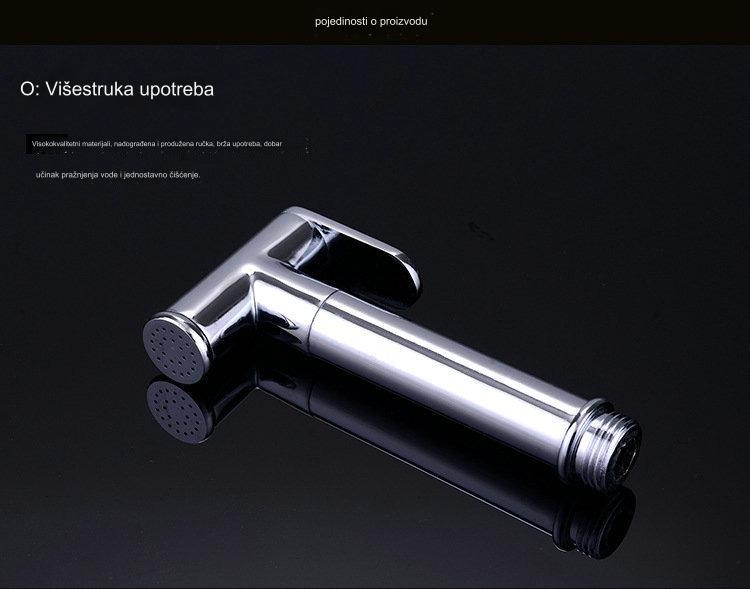 Higijenski sistem za tuširanje sa setom za žensko pranje i pištoljem za prskanje za WC | Evropska G3/8 mlaznica, nije potrebna struja, ekliptični stil