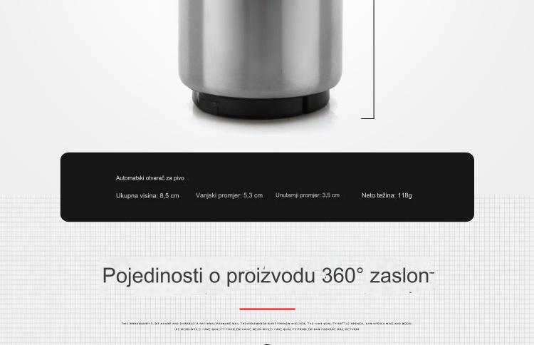 Otvarač za flaše od nerđajućeg čelika, teški multifunkcionalni, sa ergonomskom ručkom i mehanizmom poluge - Teški mehanizam poluge za lako otvaranje jednim dodirom, izdržljiv i higijenski dizajn za kuću, bar, kuhinju, kampovanje, žurke - Idealan za pivo