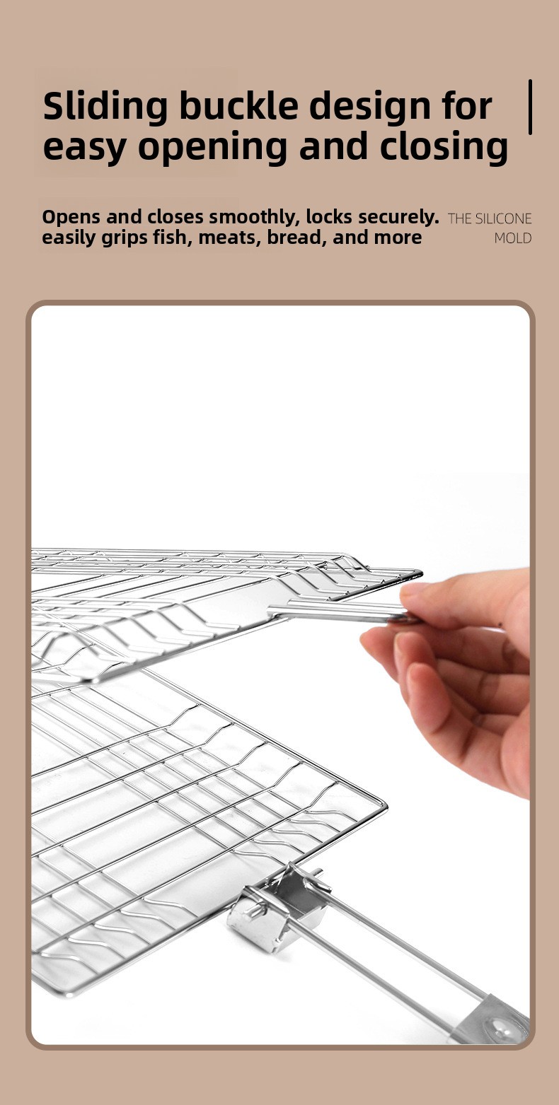 1 komad sklopivog, čvrstog roštilja sa velikim kapacitetom, idealnog za pečenje piletine, sa nelepljivom ručkom, kuhinjski roštilj