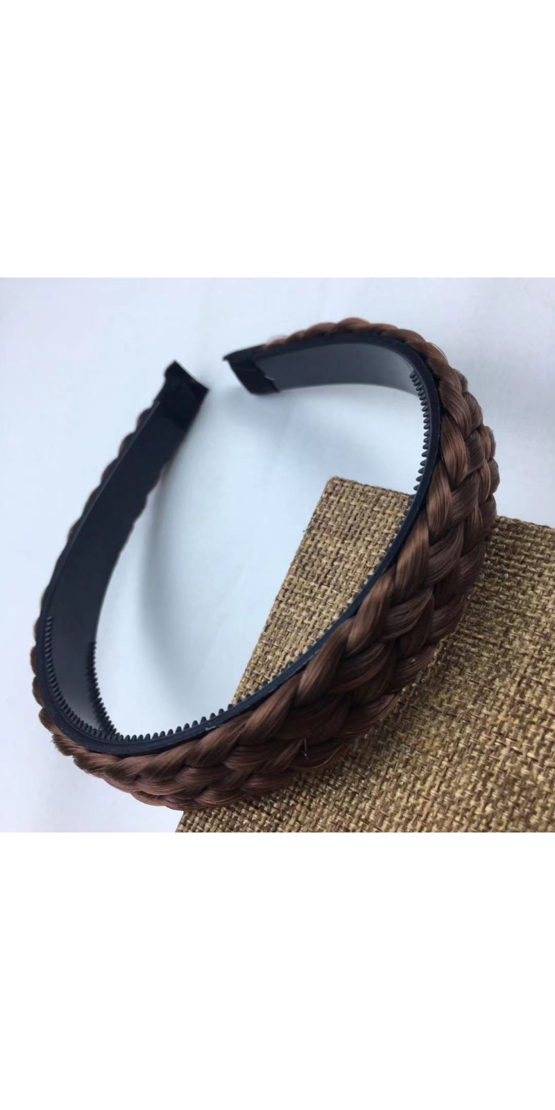 Korejski Nakit Uvrnuta Pletenica sa Zupcima Neklizajuća Traka za Kosu | Široka Ivica Pritisni Ukosnica za Kosu za Odrasle Žene, Plastični Materijal