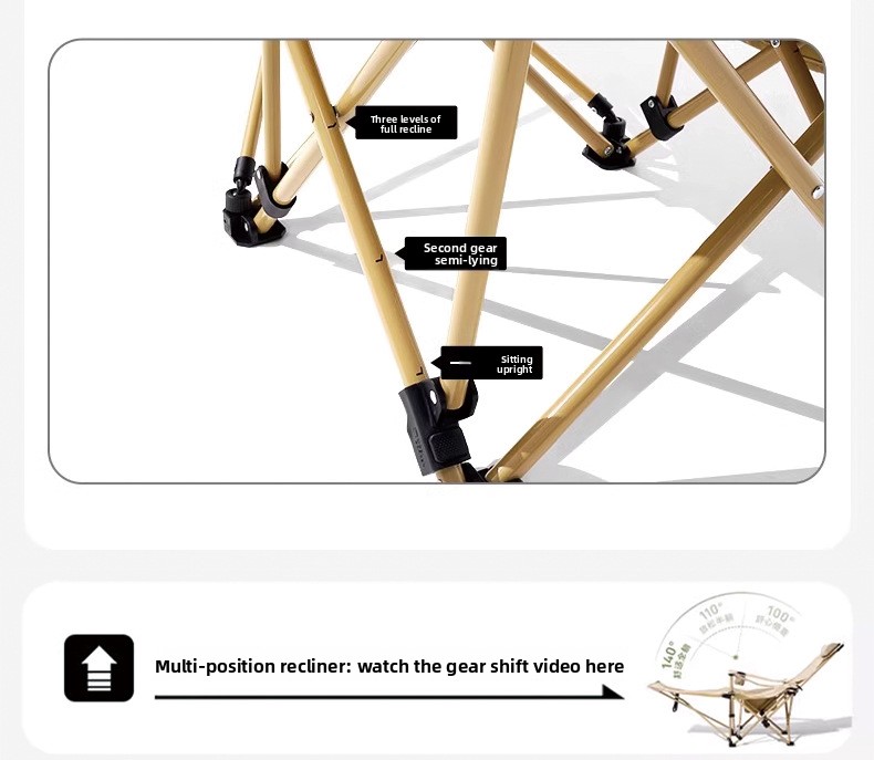 1 kom Velika sklopiva kamp stolica - Podesivi naslonjač sa laganim prenosivim dizajnom, uključuje torbu za nošenje za odrasle - Izdržljiva kompaktna stolica za pecanje, planinarenje, putovanja, kućnu upotrebu i opuštanje | Čvrsta kamp stolica