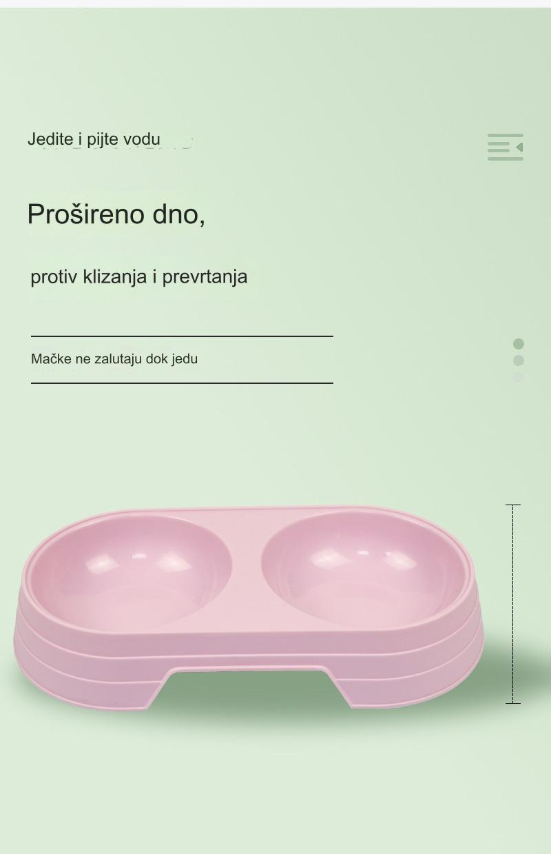 Ole plastične posude za hranu za kućne ljubimce sa dve posude | Idealne za vodu i suvu hranu, dizajn protiv klizanja