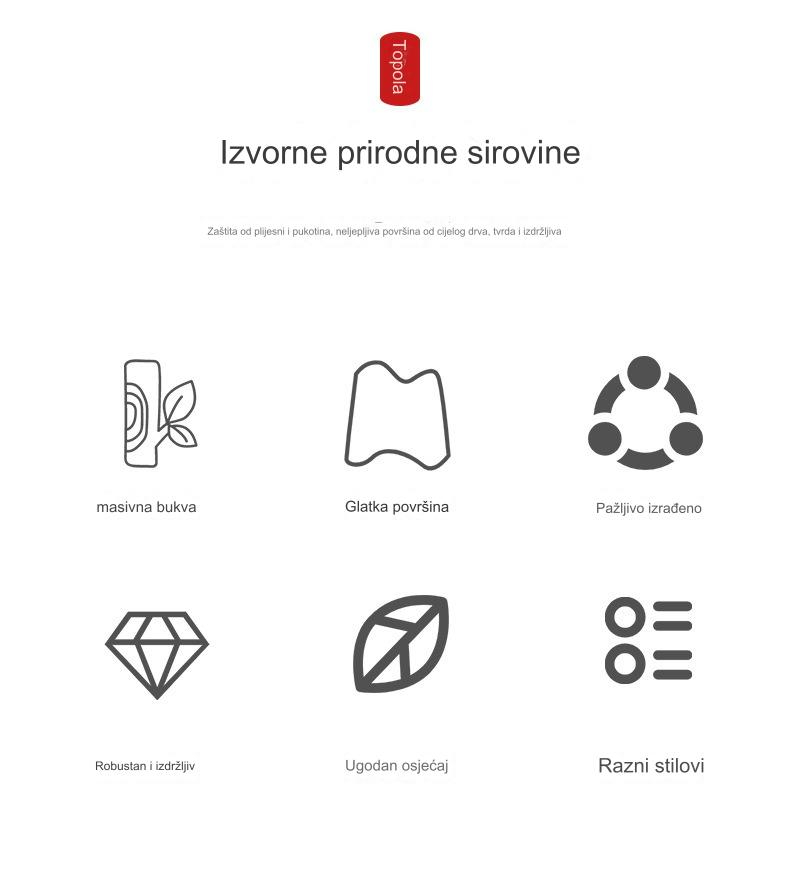 Drveni valjak za pecivo sa nelepljivom površinom i udobnom drškom | Idealan za pravljenje kolačića, testa i fondana - Napravljen od tvrdog drveta