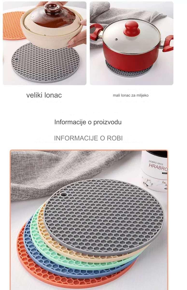 Nepoklizne gumene podmetače za kuhinju i trpezu - Izdržljivi zaštitnici stola otporni na toplotu i vlagu sa neklizajućom podlogom, zaštita za vruće posude, lonce i tave - Trajni podmetači za kućnu ili komercijalnu upotrebu