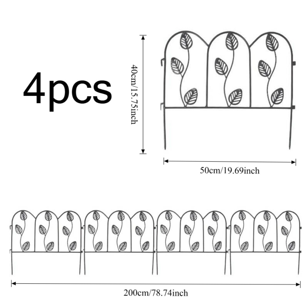 [2D Ravno] 4 komada 50*40cm Čelične Ograde od Livenog Gvožđa Otpornog na Rđu, Bez Kopanja, Pogodne za - Spoljnu Baštensku Ogradu, Modernu Vertikalnu Barijeru, Montaža