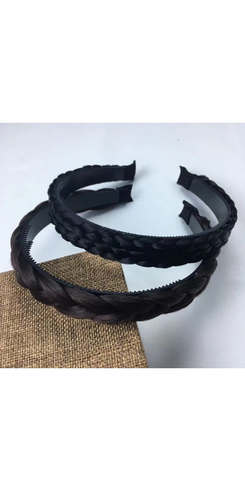 Korejski Nakit Uvrnuta Pletenica sa Zupcima Neklizajuća Traka za Kosu | Široka Ivica Pritisni Ukosnica za Kosu za Odrasle Žene, Plastični Materijal