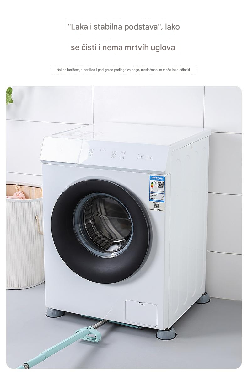 Teške neklizajuće podloge za veš mašine i nameštaj - Sivo/Crne antivibracione stabilizatore sa kompatibilnošću za bubanj/stolicu/sto/frizider, za vibracije uređaja (Izdržljive višenamenske podloge)