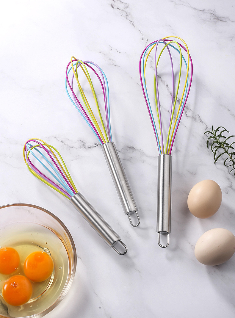 Profesionalna nerđajuća mutilica za jaja sa drškom od nerđajućeg čelika, pogodna za kuvanje i pečenje