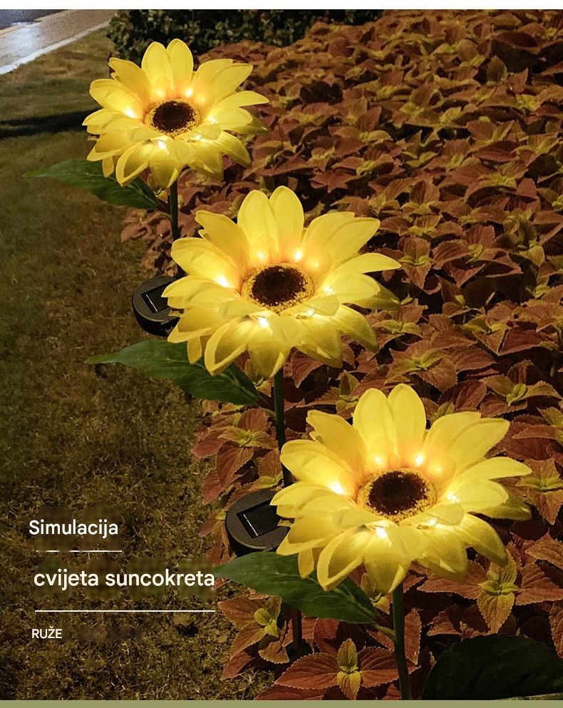 Sunflower Spoljne LED Svetiljke - Plug-and-Play Baštenske Svetiljke, Izdržljiva Plastika za Jednostavnu Montažu, za Dvorište, Stazu, Pristupni Put (Bez Potrebe za Ožičenjem)
