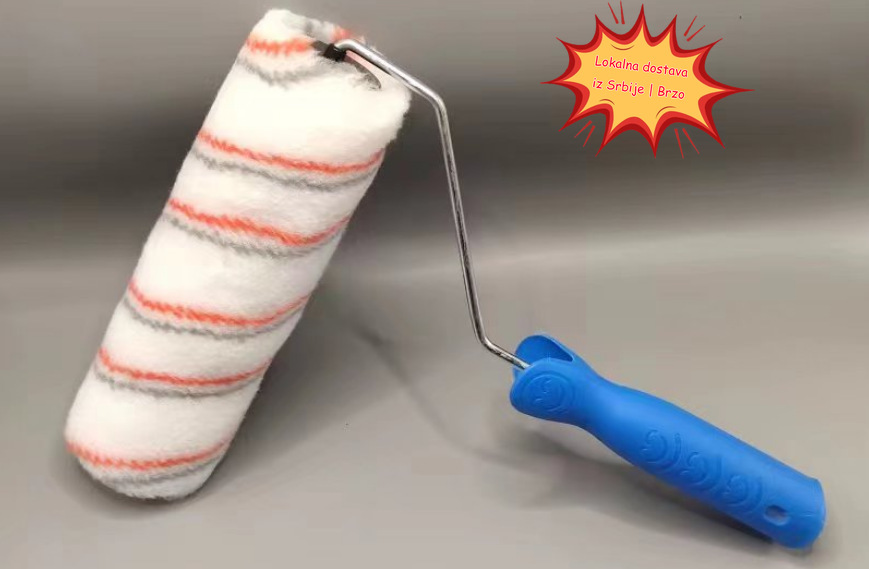 Fabrika Direktni Vodootporni Valjak za Bojenje sa Ergonomskim Držačem i Dugim Dlakama - Bez Mrtvih Uglova, Glatak Lateks/Prekrivač za Zidove, Plafone, Podove - Izdržljivi Valjak za DIY i Profesionalno Slikanje (Povoljna Većina), Alatka za Premazivanje Zidova, Jednostavan za Korišćenje, Visokokvalitetne Čekinje, Aplikator za Farbanje, Građevinske Radove, Lako se Čisti, Idealno za Pustinjske Stanare