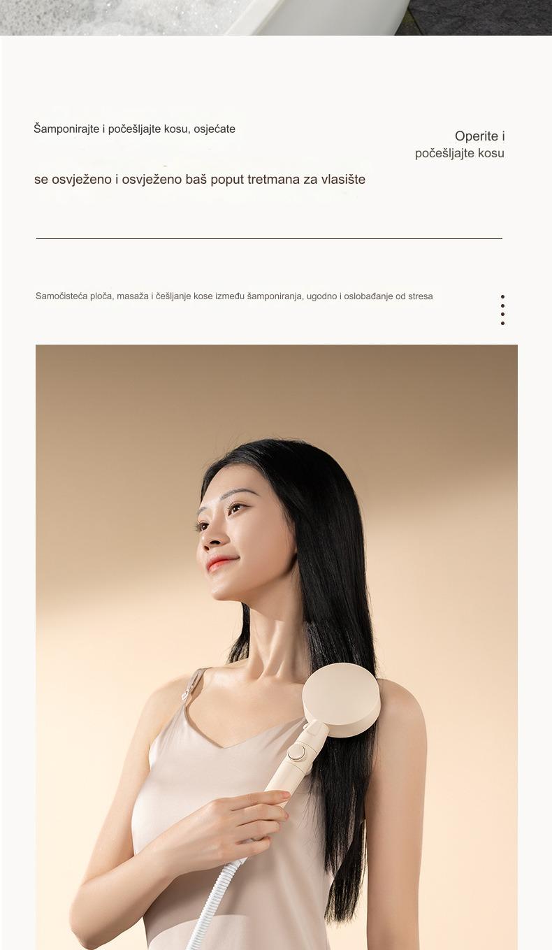 Tuš glava sa 5 brzina i ručnim prskalicom - Izdržljiv ABS sistem za kišni tuš, montaža na plafon/kupatilo, podesivi kišni tuš za moderne kupatila (kompatibilan sa standardnim priključcima za slavinu)