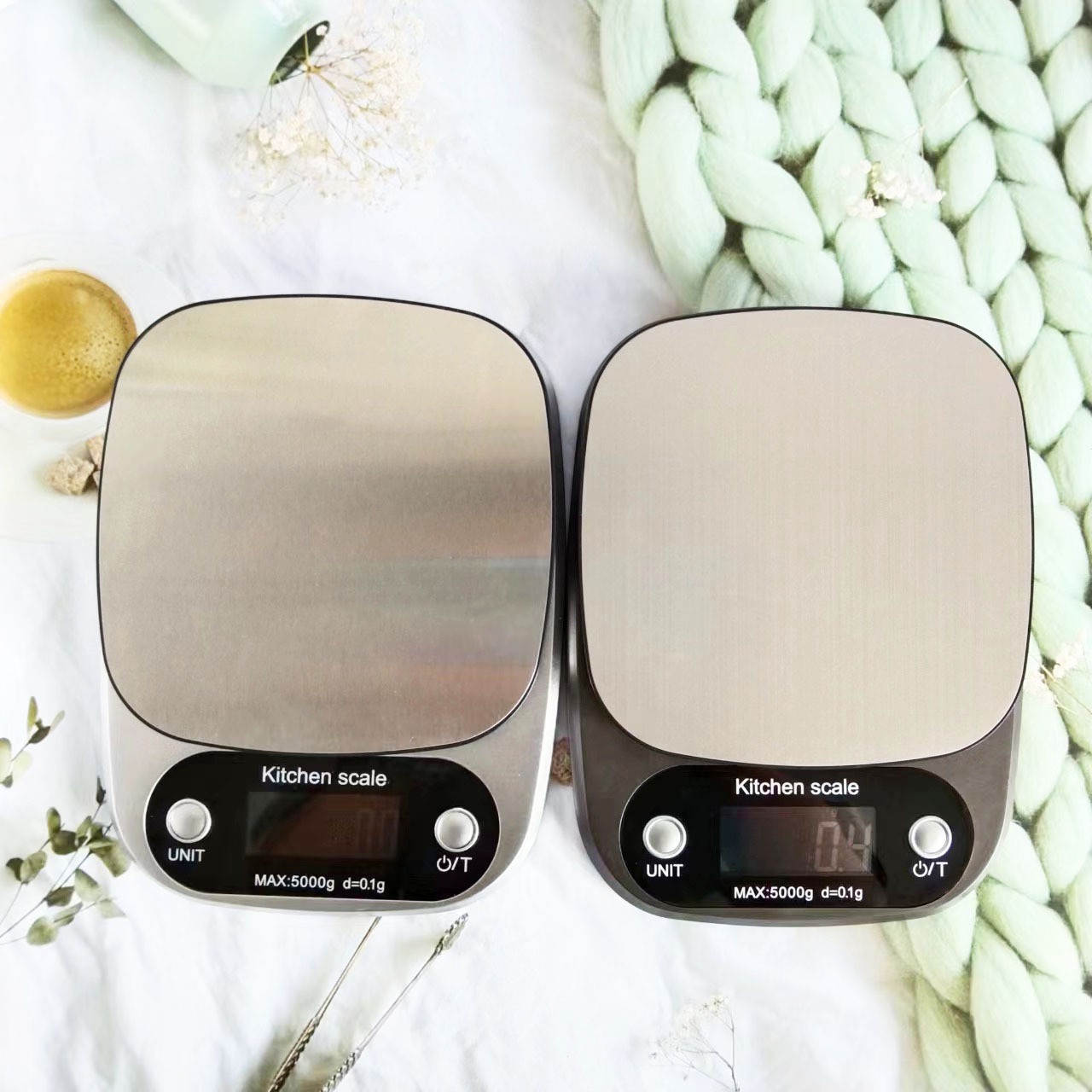 Elektronska kuhinjska vaga od nerđajućeg čelika sa digitalnim displejem i funkcijom tare - Visoko precizna vaga za pečenje, napaja se baterijama (baterije nisu uključene) za precizno merenje hrane, merenje u više jedinica, kompaktan dizajn za kućne i profesionalne kuhinje