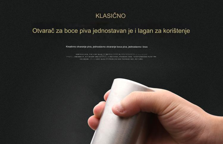 Otvarač za flaše od nerđajućeg čelika, teški multifunkcionalni, sa ergonomskom ručkom i mehanizmom poluge - Teški mehanizam poluge za lako otvaranje jednim dodirom, izdržljiv i higijenski dizajn za kuću, bar, kuhinju, kampovanje, žurke - Idealan za pivo