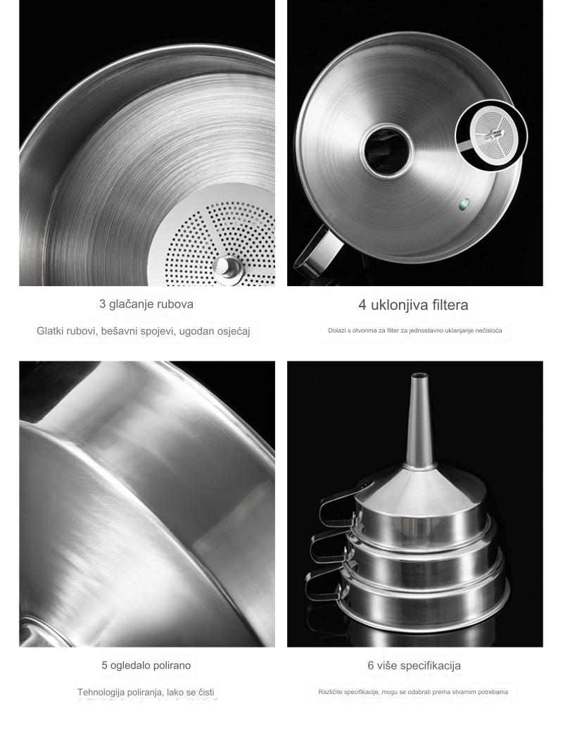 Čelični višenamenski filter sa finom mrežicom - za pravljenje baijiu vina, biljnih dekokcija, pročišćavanje ulja i kuvanje - izdržljiv i lako čistljiv filter za tečnosti, uklanjanje taloga, kuvanje