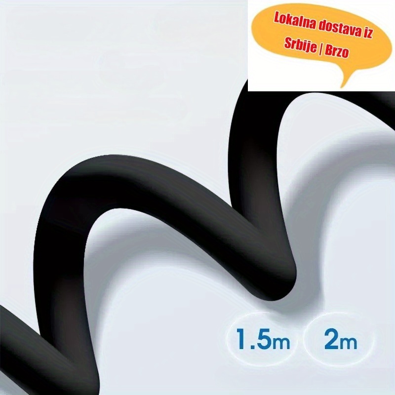 Izdržljivo crevo dizajnirano za sisteme za tuširanje, sa sigurnim ulazom za tuš glavu i svestranim crevom za toplu vodu sa četiri tačke spajanja