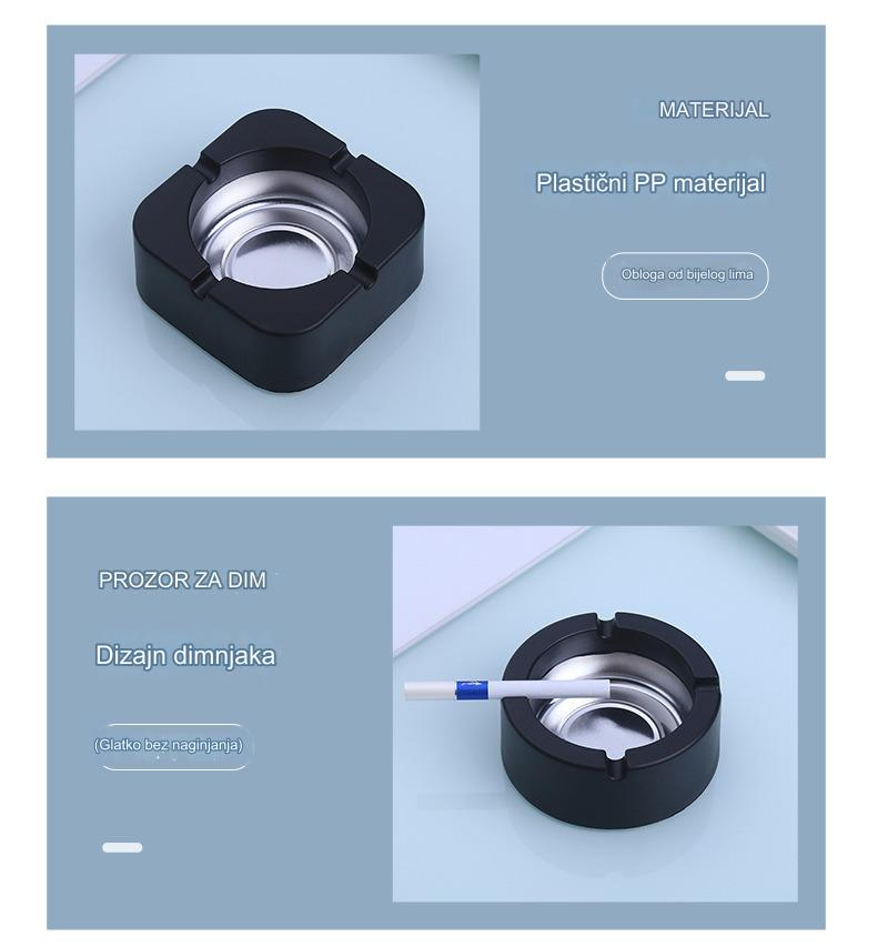 Unikatna pepeljara za cigarete | Veliki kapacitet, personalizovani dizajn, plastični materijal za kućnu i kancelarijsku upotrebu