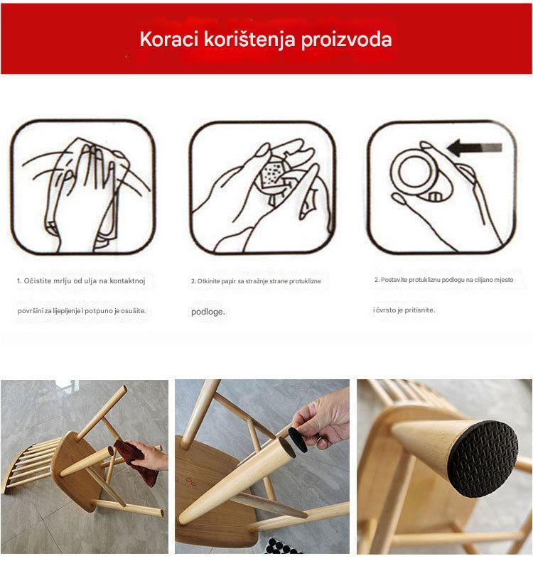 Samolepljive filc podloge za zaštitu nameštaja - Neklizajuće, za uglove, otporne na ogrebotine, za vinilne podove - Laka instalacija (bez alata/ekser), izdržljive za kućnu i komercijalnu upotrebu