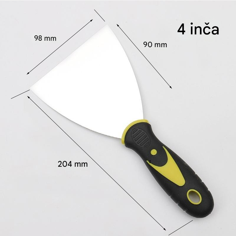 Putty sa dvobojnom drškom koja ne klizi i čeličnom oštricom za teške uslove - za plastiku/metal, za gips, malter, za slikare, za nanošenje i zaglađivanje