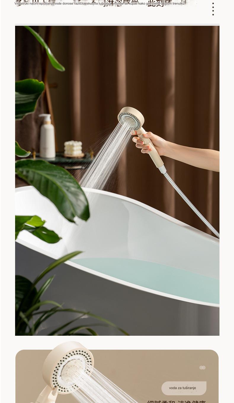 Tuš glava sa 5 brzina i ručnim prskalicom - Izdržljiv ABS sistem za kišni tuš, montaža na plafon/kupatilo, podesivi kišni tuš za moderne kupatila (kompatibilan sa standardnim priključcima za slavinu)