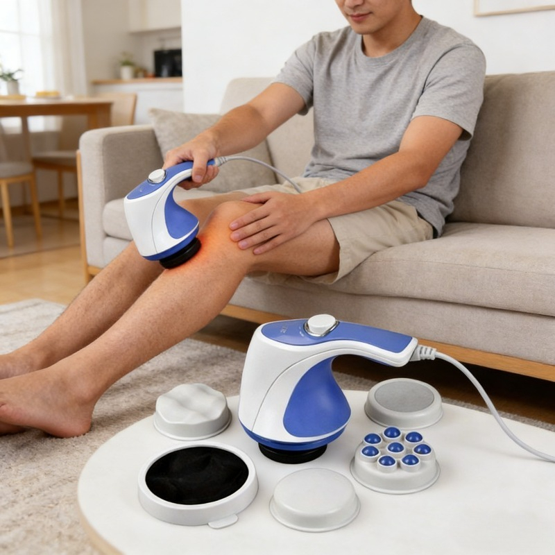 Ručni masažer jednostavan za upotrebu sa zamenljivim glavama, svestran za ublažavanje bolova u mišićima nakon posla kod kuće ili vežbanja