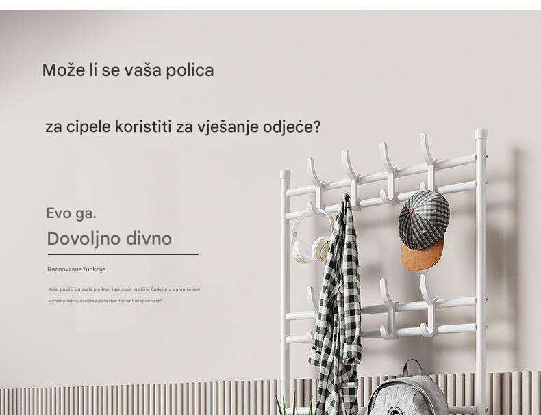 Laka Montaža Izdržljivi Plastični Višeslojni Stalak za Obuću sa Kukama za Kačenje - Podni Organizator za Skladištenje koji Štedi Prostor za Spavaću & Dnevnu Sobu, Čvrsta Polica za Obuću sa Gornjom Policom za Izlaganje, Nisu Potrebni Alati, Moderan Dizajn za Obuću, Šešire