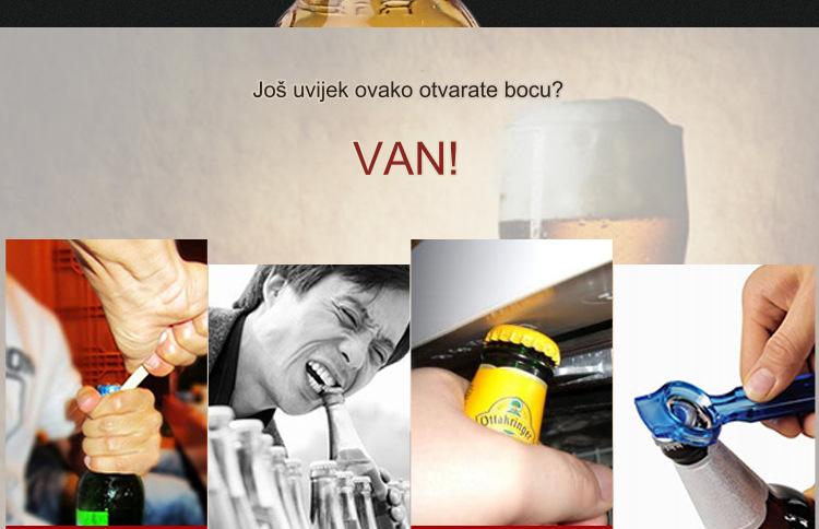 Otvarač za flaše od nerđajućeg čelika, teški multifunkcionalni, sa ergonomskom ručkom i mehanizmom poluge - Teški mehanizam poluge za lako otvaranje jednim dodirom, izdržljiv i higijenski dizajn za kuću, bar, kuhinju, kampovanje, žurke - Idealan za pivo