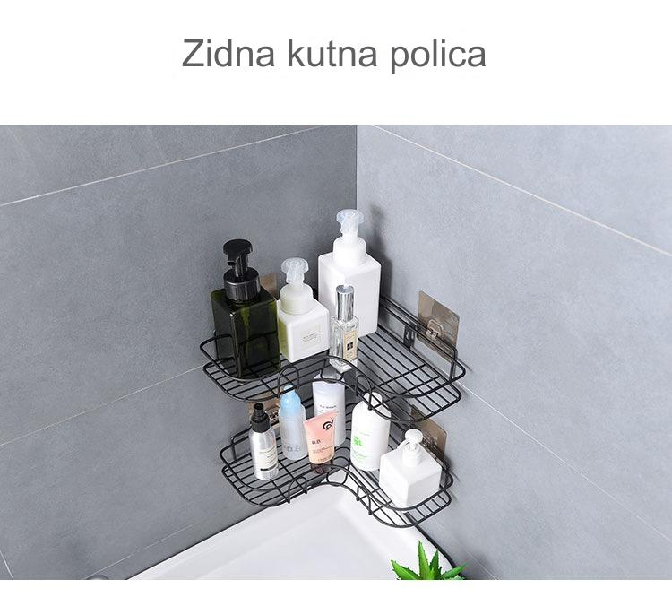 Samolepljivi Multifunkcionalni Tripod Zidni Nosač za Odlaganje - Organizator za Kupatilo, Kuhinju i Toalet koji Štedi Prostor sa Podesivim Policama, Bez Bušenja, Čvrst Moderan Dizajn za Peškire, Toaletne Potrepštine, Kozmetiku i Sredstva za Čišćenje - Idealan za