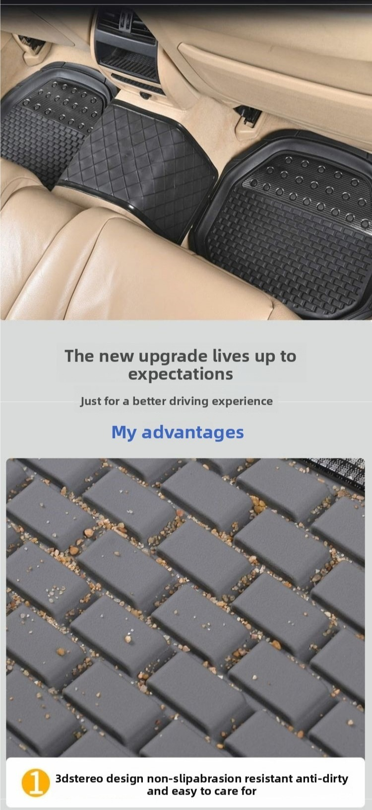 4 komada Auto Protivklizna Podloga PVC Podna Prostirka | Univerzalno Primenjiva, Može se Seći da Odgovara Većini Modela Automobila, Za Sve Sezone