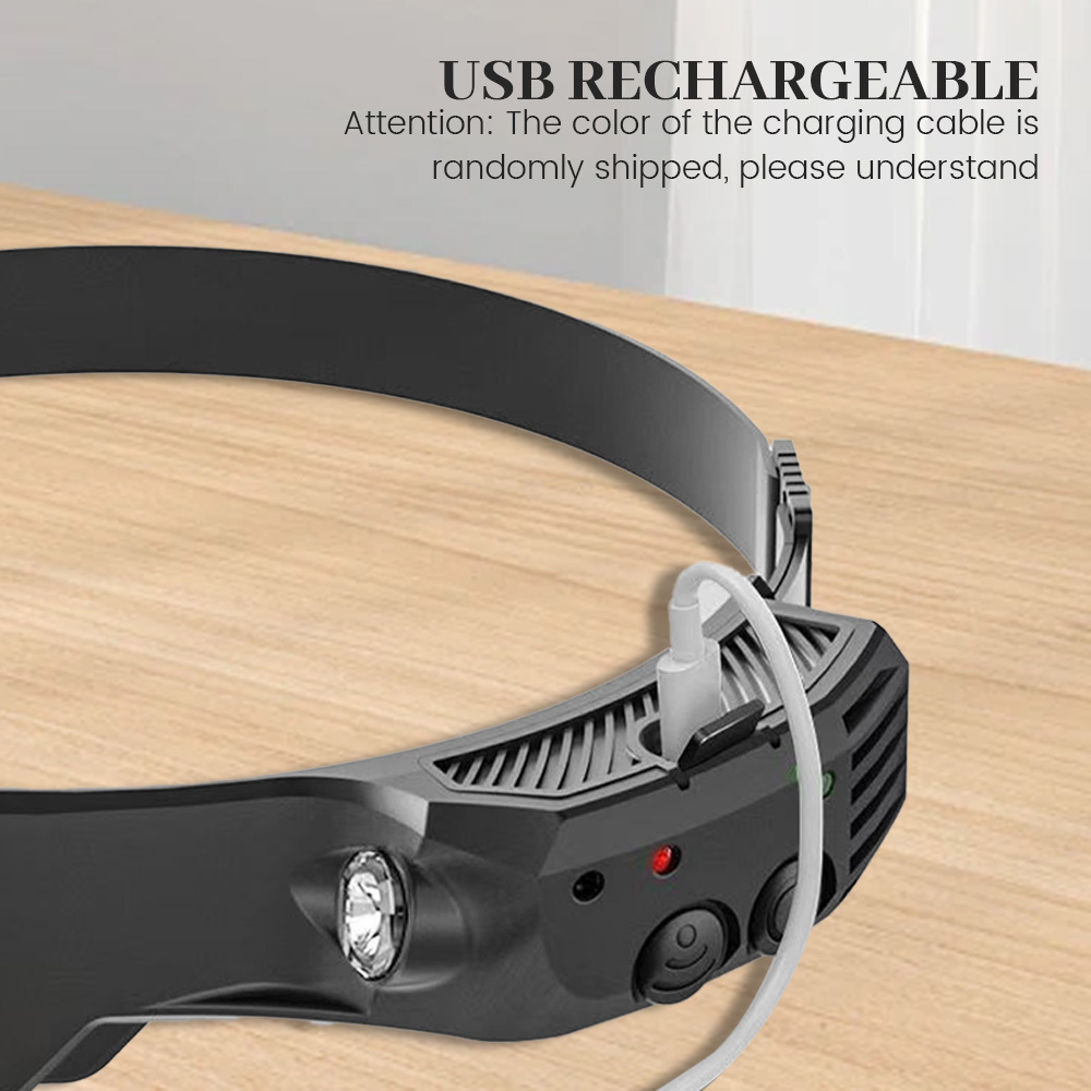 1/2 kom. Punjiva LED čeona lampa sa 230° širokim snopom, otporna na svetlost i znoj, USB punjiva ručna lampa za trčanje, pecanje i planinarenje