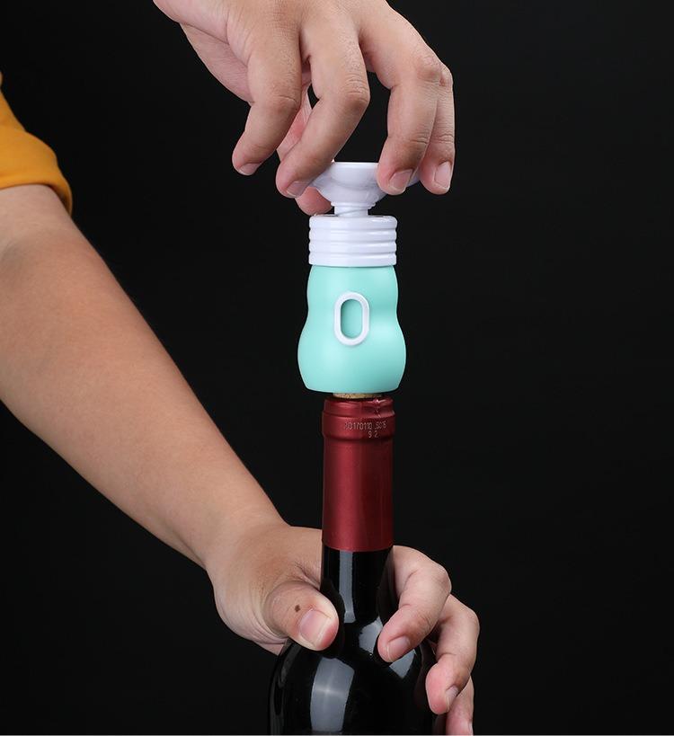 1 Komplet Robusnih Debelih Plastičnih Otvarača za Vino sa Čepom i Polugom - Robusni Beli i Zeleni Otvarači za Flaše Vina, za Putovanja, Žurke - Ručni Povlačač, Izdržljiv Prenosivi Komplet Dodataka za Vino