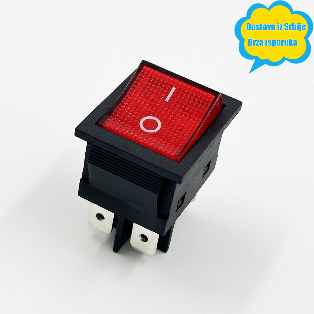 4-u-1 Multifunkcionalni prekidač sa dugmetom za hitno zaustavljanje i baterijskom lampom | Robusna 4-pinska kontrolna ploča za mašine za mlevenje mesa, parovnike, rernove, presovne mašine, roštilje, roštilj (Nije napajanje iz spoljašnje strane/ Komercijalno)