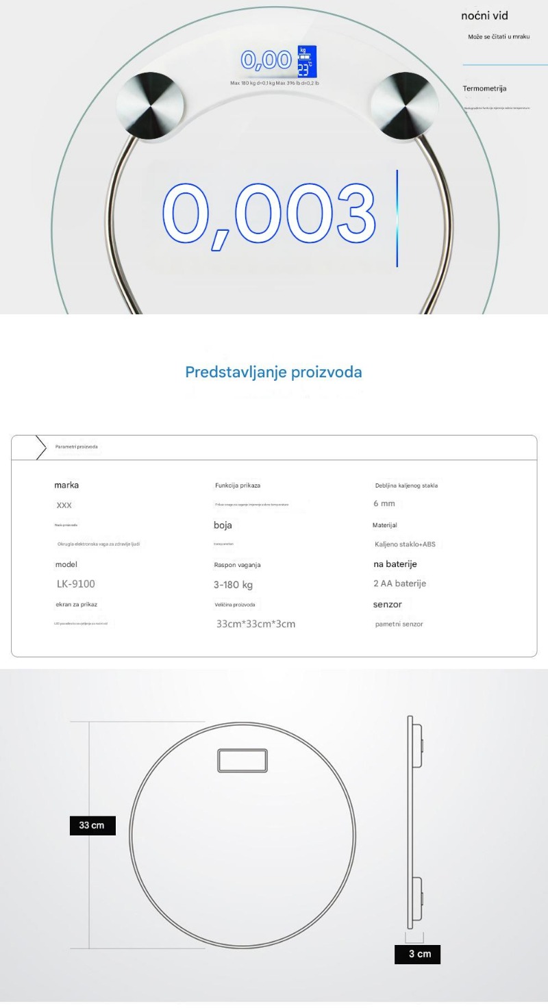 Kružna Kompaktna Digitalna Vaga