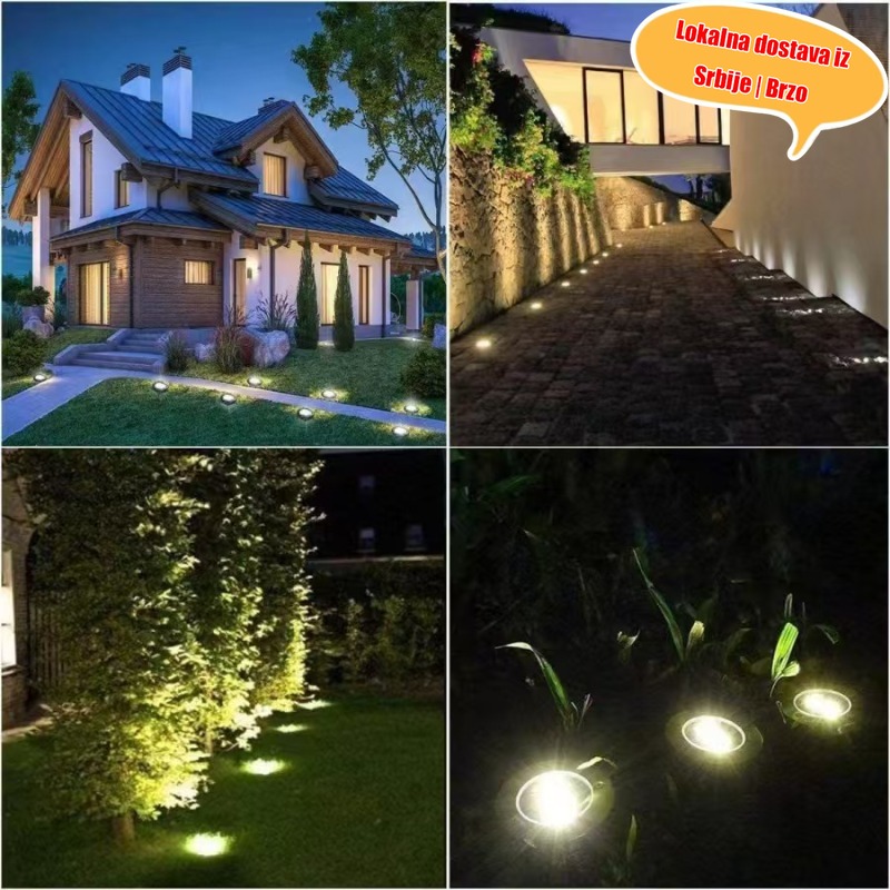 Kružna LED podzemna svetiljka, vodootporna spoljna zakopana svetiljka, kvadratna rasveta za hodnik, zidni reflektor, pakovanje od 4 ili 8 komada