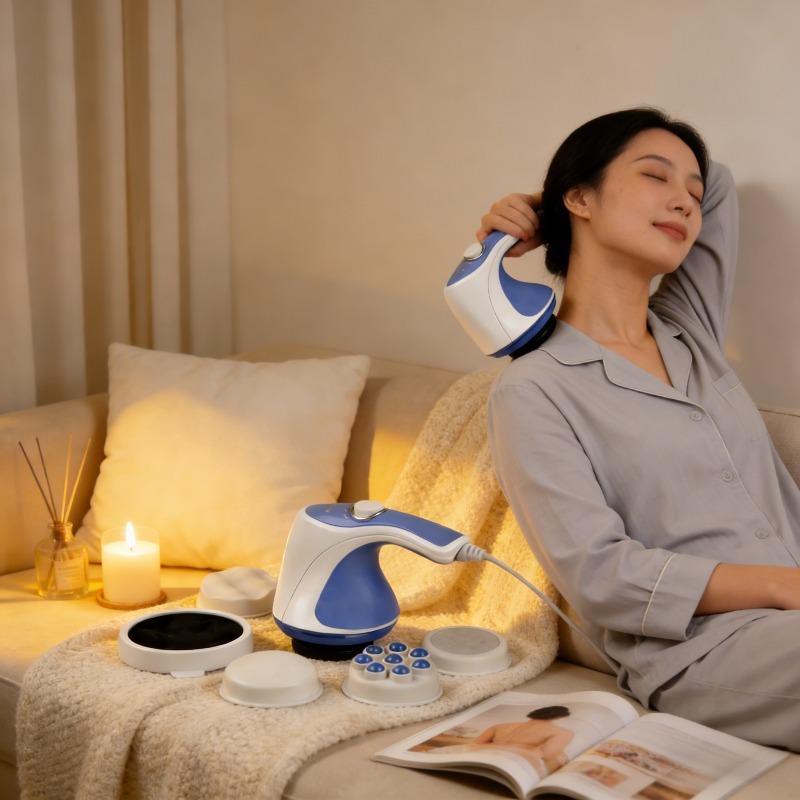 Ručni masažer jednostavan za upotrebu sa zamenljivim glavama, svestran za ublažavanje bolova u mišićima nakon posla kod kuće ili vežbanja