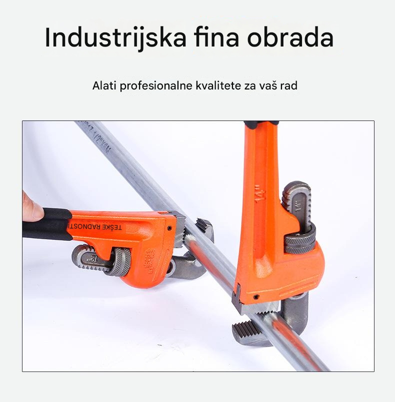 Teška PVC obložena ključalica za cevi - Američki stil neklizajuće drške sa podesivim čeljustima i mehanizmom za zaključavanje, otporna na koroziju za PVC/CPVC/ABS - Alat za vodoinstalacije, DIY alati (Profesionalna upotreba)