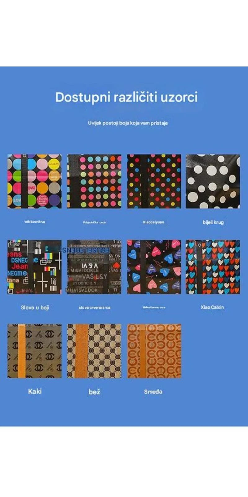 Velika vodootporna torba od netkanog materijala sa rajsferšlusom i prenosivom ručkom - Izdržljiva ovalna torba za selidbu, knjige, odeću, sezonske stvari - Trajna prenosiva kutija za putovanja, pakovanje (Kompatibilna sa)