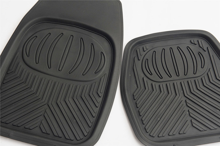 4 komada gumene crne podloge za auto, 4 komada, za sve vremenske uslove, neklizajuće, univerzalno prilagođavanje za automobile, SUV, kamione i kombije, izdržljiva zaštita, kompletan set, zaštitna podloga sa rebrima za profesionalne vozače, vodootporna PVC podloga, može se seći po meri