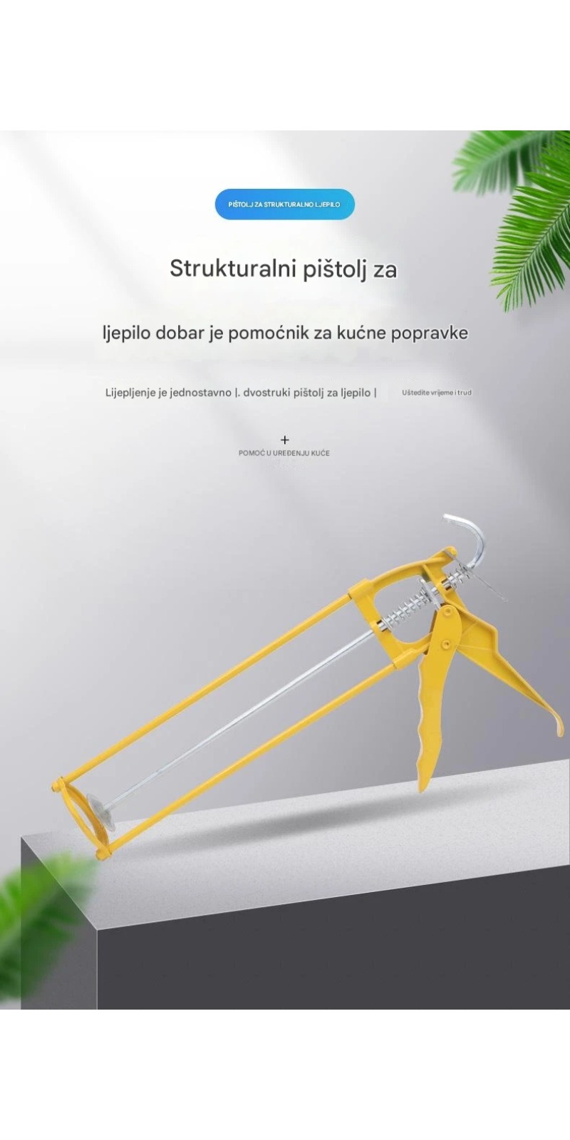 Ručna multifunkcionalna pištolj za fugiranje sa podesivim nastavkom - za teške uslove, lepak i brtvilo za prozore, kade - kompatibilan sa lepkom, fugom, za renoviranje i dekoraciju doma (bez baterija)