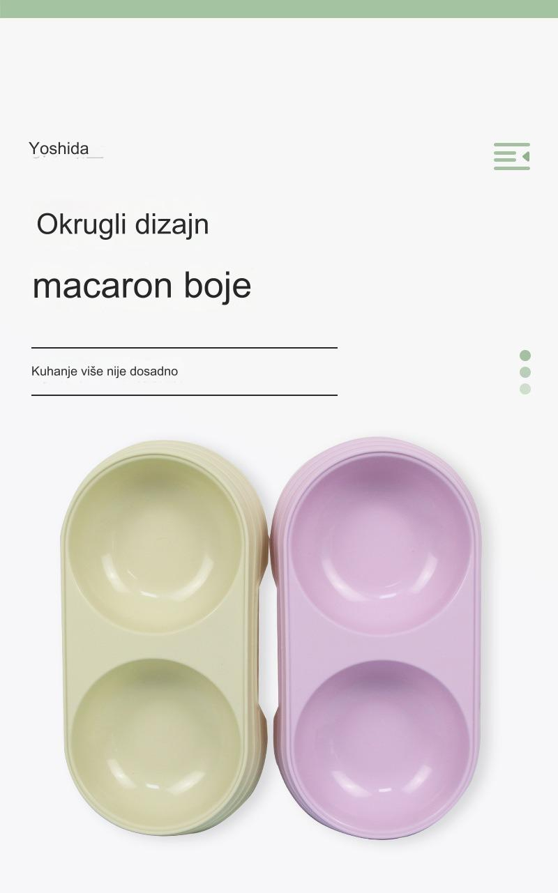 Ole plastične posude za hranu za kućne ljubimce sa dve posude | Idealne za vodu i suvu hranu, dizajn protiv klizanja