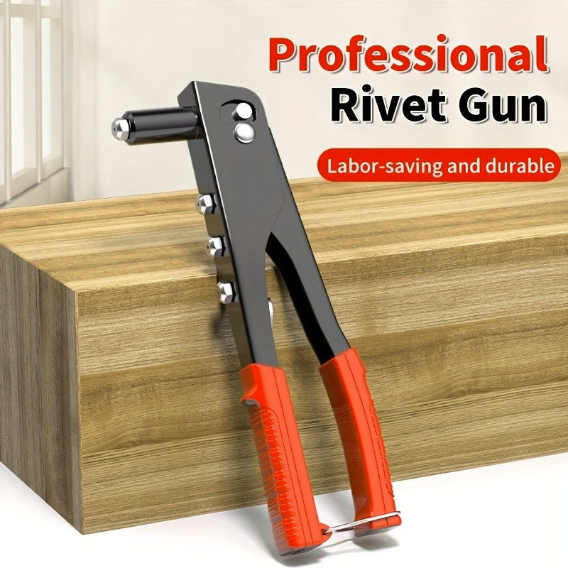 4-u-1 Ručni Pištolj za Pop Nitne | Svestrani Alat za Pop Nitne za Metal sa Zamenljivim Nastavcima, Ergonomski Ručni Pištolj za Povlačenje, Visok Nivo, Pogodan za Obradu Drveta i Metala, Čelični Materijal