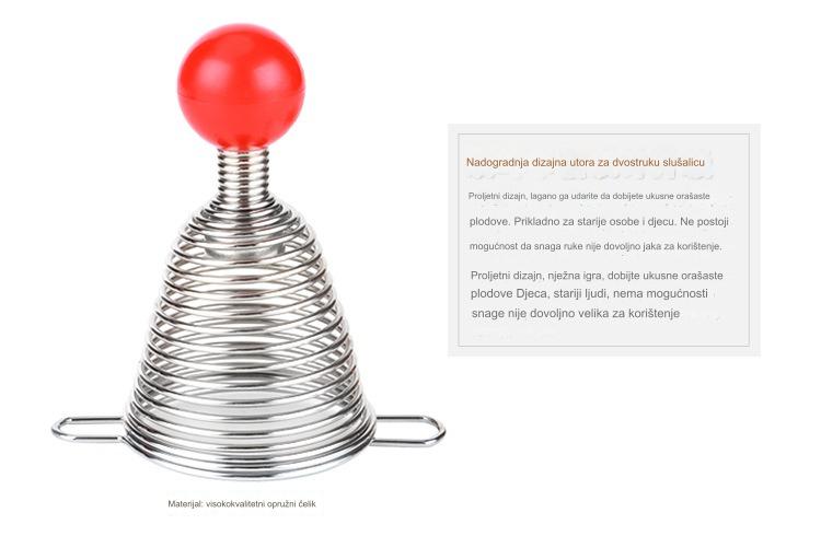 Alat za lomljenje oraščića od nerđajućeg čelika, teški, sa oprugom, ergonomskom ručkom i opružnim mehanizmom - Lako lomljenje oraščića za orah, kesten, pecan, badem, keshu - Izdržljivi kuhinjski alat za kućnu i komercijalnu upotrebu, lako uklanjanje