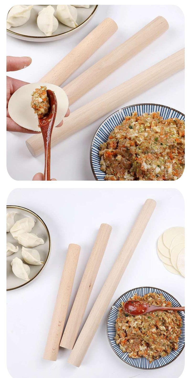 Drveni valjak za pecivo sa nelepljivom površinom i udobnom drškom | Idealan za pravljenje kolačića, testa i fondana - Napravljen od tvrdog drveta