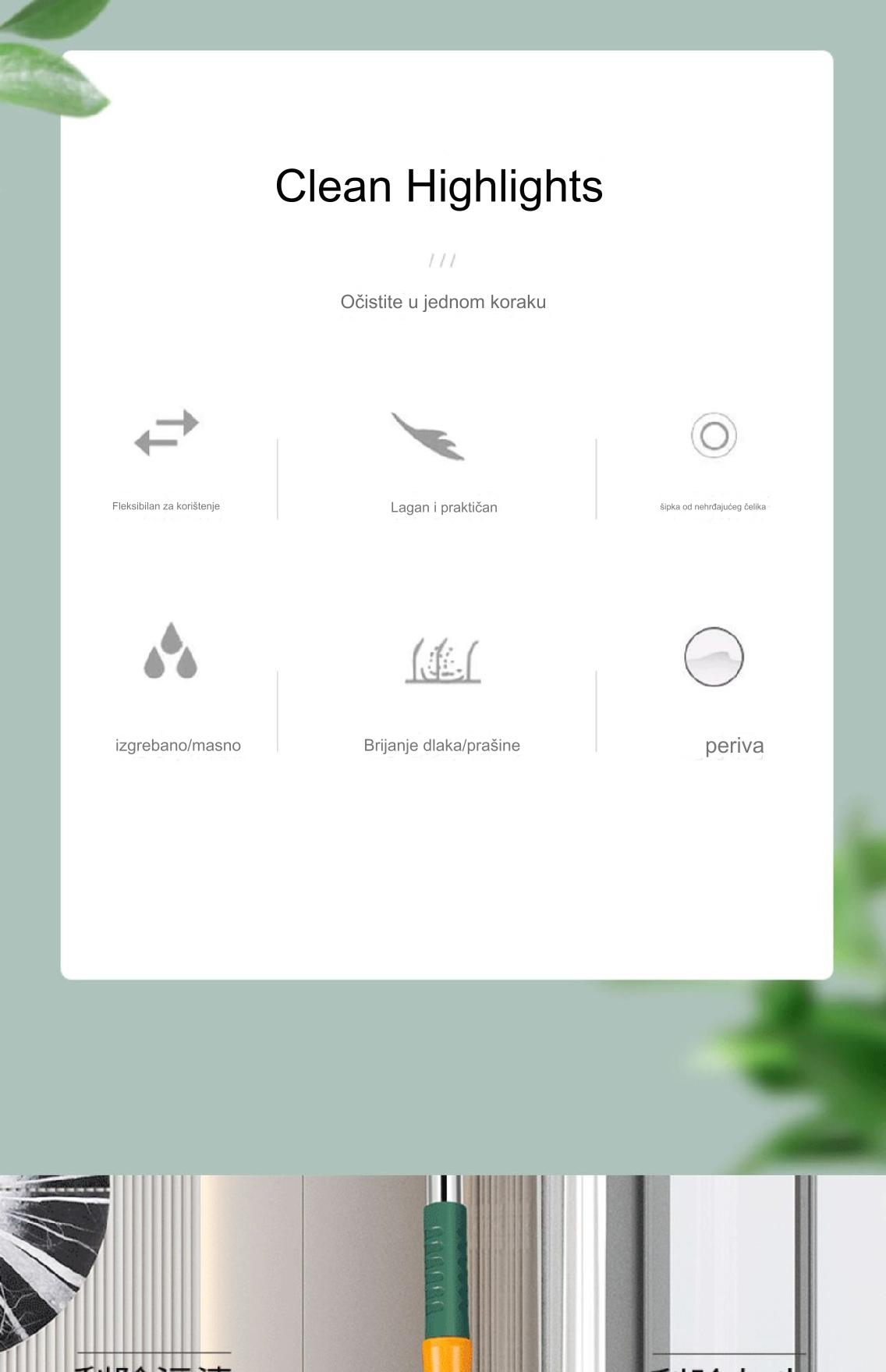 Magična metla i strugač za vodu – Dvofunkcijski ručni čistač